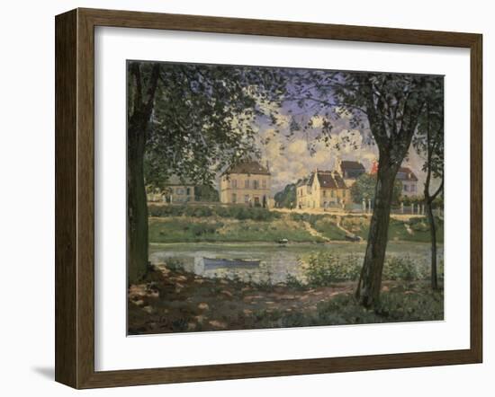 The Small Town of Villeneuve-La-Garenne at the Seine River, 1872-Alfred Sisley-Framed Giclee Print