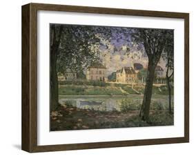 The Small Town of Villeneuve-La-Garenne at the Seine River, 1872-Alfred Sisley-Framed Giclee Print