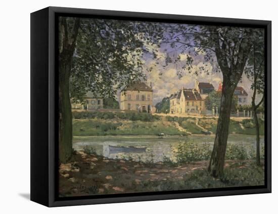 The Small Town of Villeneuve-La-Garenne at the Seine River, 1872-Alfred Sisley-Framed Stretched Canvas