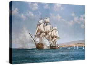 The Smoke of Battle-Montague Dawson-Stretched Canvas