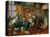 The Smoking Room with Monkeys-Abraham Teniers-Stretched Canvas