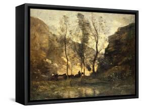 The Smugglers, C.1871-72-Jean-Baptiste-Camille Corot-Framed Stretched Canvas