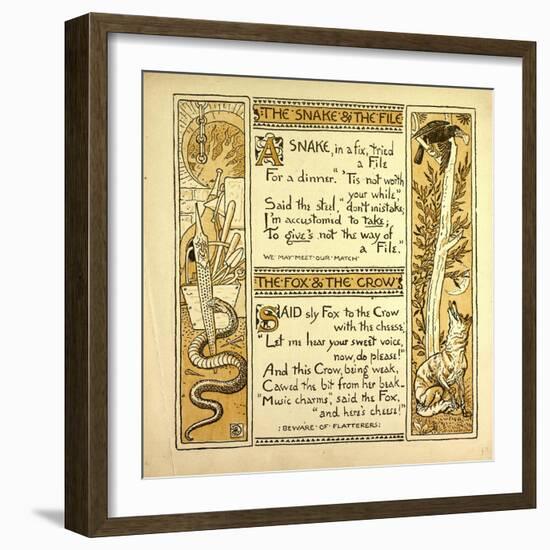 The Snake and the File the Fox and the Crow-null-Framed Giclee Print