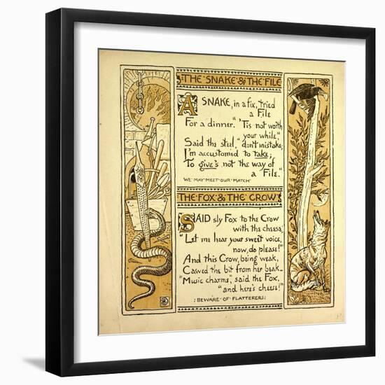 The Snake and the File the Fox and the Crow-null-Framed Giclee Print
