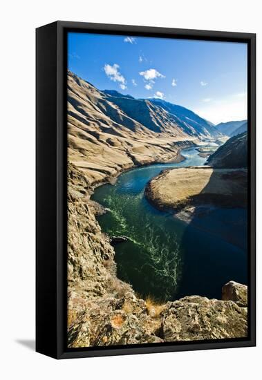 The Snake River, as Seen from Suicide Point at Hells Canyon in Idaho-Ben Herndon-Framed Stretched Canvas