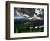 The Snake River with the Sun Setting over the Grand Tetons in the Background-Brad Beck-Framed Photographic Print