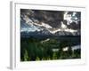 The Snake River with the Sun Setting over the Grand Tetons in the Background-Brad Beck-Framed Photographic Print