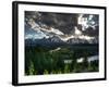 The Snake River with the Sun Setting over the Grand Tetons in the Background-Brad Beck-Framed Photographic Print