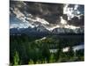 The Snake River with the Sun Setting over the Grand Tetons in the Background-Brad Beck-Mounted Photographic Print