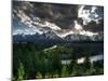 The Snake River with the Sun Setting over the Grand Tetons in the Background-Brad Beck-Mounted Photographic Print