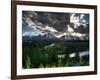 The Snake River with the Sun Setting over the Grand Tetons in the Background-Brad Beck-Framed Photographic Print