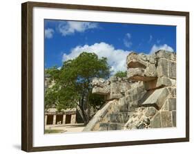 The Snake's Head in Ancient Mayan Ruins, Chichen Itza, UNESCO World Heritage Site, Yucatan, Mexico-null-Framed Photographic Print