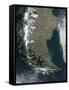 The Snow-Capped Andes Dominate the Left Side of This Image of Southern Chile and Argentina-Stocktrek Images-Framed Stretched Canvas