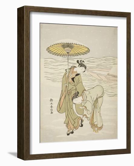 The Snow-Clogged Geta, C.1767-68-Suzuki Harunobu-Framed Giclee Print