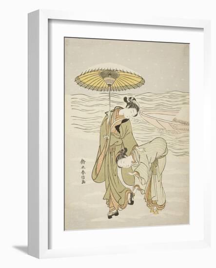 The Snow-Clogged Geta, C.1767-68-Suzuki Harunobu-Framed Giclee Print