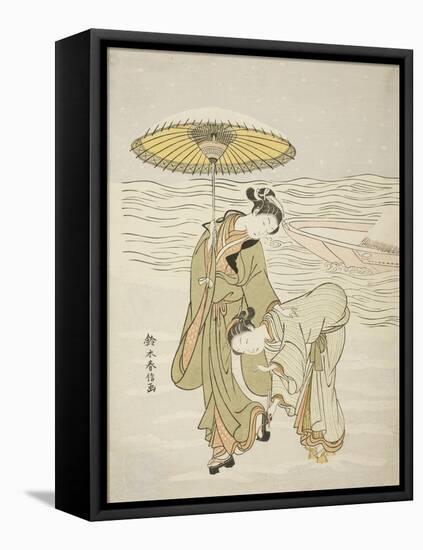 The Snow-Clogged Geta, C.1767-68-Suzuki Harunobu-Framed Stretched Canvas