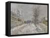 The Snow-Covered Boulevard De Pontoise at Argenteuil, 1875-Claude Monet-Framed Stretched Canvas