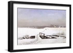 The Snow Covered Bridge-Anders Andersen-Lundby-Framed Giclee Print