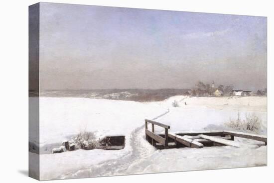 The Snow Covered Bridge-Anders Andersen-Lundby-Stretched Canvas