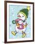 The snow girl with a doll-Olga And Alexey Drozdov-Framed Giclee Print