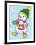 The snow girl with a doll-Olga And Alexey Drozdov-Framed Giclee Print