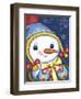 The snow girl with a gift-Olga And Alexey Drozdov-Framed Giclee Print