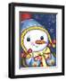 The snow girl with a gift-Olga And Alexey Drozdov-Framed Giclee Print