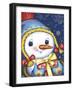 The snow girl with a gift-Olga And Alexey Drozdov-Framed Giclee Print