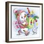 The snow girl with gifts-Olga And Alexey Drozdov-Framed Giclee Print