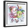 The snow girl with gifts-Olga And Alexey Drozdov-Framed Giclee Print