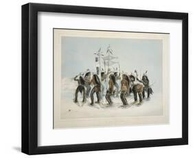 The Snow Shoe Dance, from Catlin's North American Indian Portfolio. Hunting Scenes and Amusements O-George Catlin-Framed Giclee Print