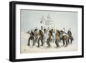 The Snow Shoe Dance,From Catlin's North American Indian Portfolio. Hunting Scenes and Amusements Of-George Catlin-Framed Giclee Print