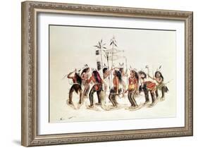 The Snow-Shoe Dance: to Thank the Great Spirit For the First Appearance of Snow-George Catlin-Framed Giclee Print