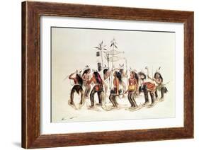 The Snow-Shoe Dance: to Thank the Great Spirit For the First Appearance of Snow-George Catlin-Framed Giclee Print