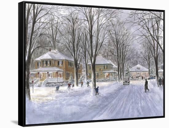 The Snowball Fight-Stanton Manolakas-Framed Stretched Canvas