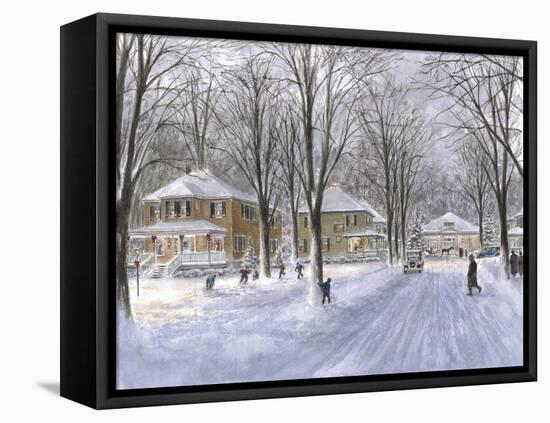 The Snowball Fight-Stanton Manolakas-Framed Stretched Canvas
