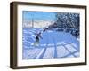 The snowboarder, Dove Head,Derbyshire, oil on canvas) 2021-Andrew Macara-Framed Giclee Print