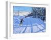 The snowboarder, Dove Head,Derbyshire, oil on canvas) 2021-Andrew Macara-Framed Giclee Print
