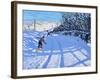 The snowboarder, Dove Head,Derbyshire, oil on canvas) 2021-Andrew Macara-Framed Giclee Print