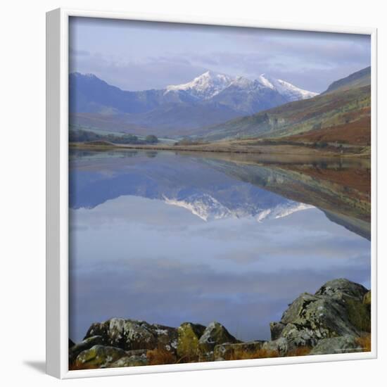 The Snowdon Range from Capel Curig Across Llynnau Mymbr, Snowdonia National Park, North Wales, UK-Roy Rainford-Framed Photographic Print