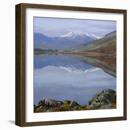 The Snowdon Range from Capel Curig Across Llynnau Mymbr, Snowdonia National Park, North Wales, UK-Roy Rainford-Framed Photographic Print