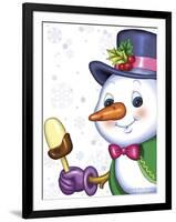 The snowman and ice-cream-Olga And Alexey Drozdov-Framed Giclee Print