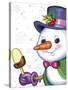 The snowman and ice-cream-Olga And Alexey Drozdov-Stretched Canvas