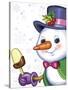 The snowman and ice-cream-Olga And Alexey Drozdov-Stretched Canvas