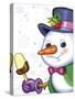 The snowman and ice-cream-Olga And Alexey Drozdov-Stretched Canvas