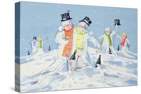The Snowmen's Party-David Cooke-Stretched Canvas