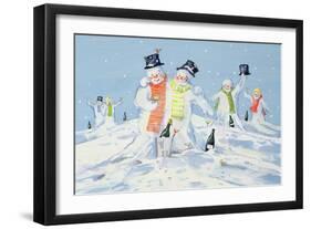 The Snowmen's Party-David Cooke-Framed Giclee Print