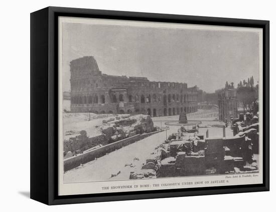 The Snowstorm in Rome, the Colosseum under Snow on 6 January-null-Framed Stretched Canvas