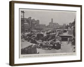 The Snowstorm in Rome, the Latest Excavations in the Forum as They Appeared on 6 January-null-Framed Giclee Print