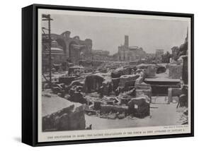 The Snowstorm in Rome, the Latest Excavations in the Forum as They Appeared on 6 January-null-Framed Stretched Canvas